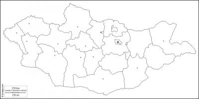 Blank map of Mongolia