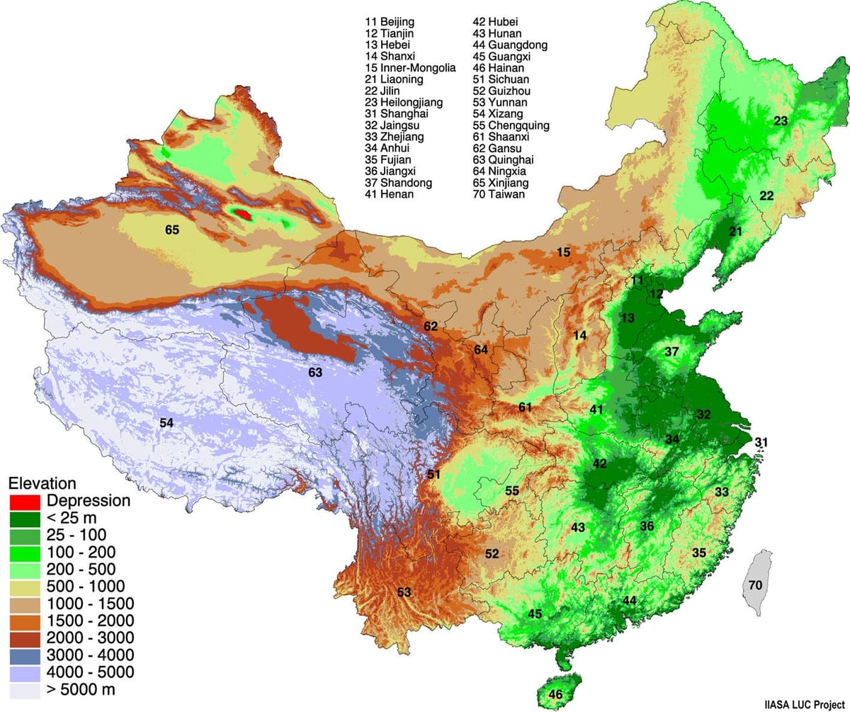 map of Mongolia elevation