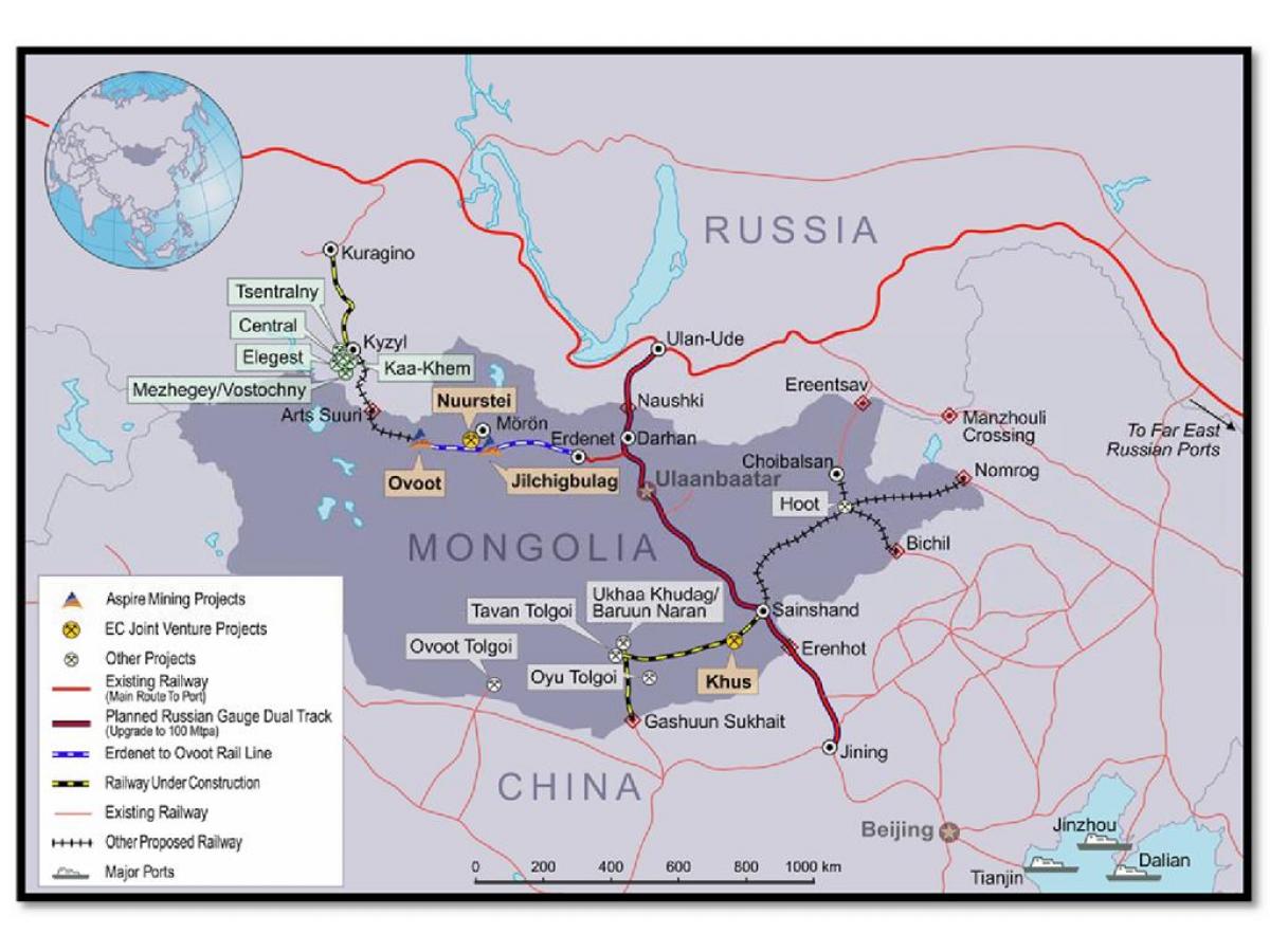 Mongolian railway map