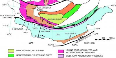 Map of geological map of Mongolia
