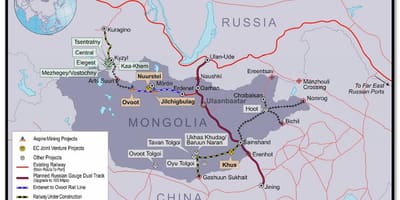 Mongolian railway map