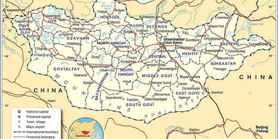 Mongolia tourist map
